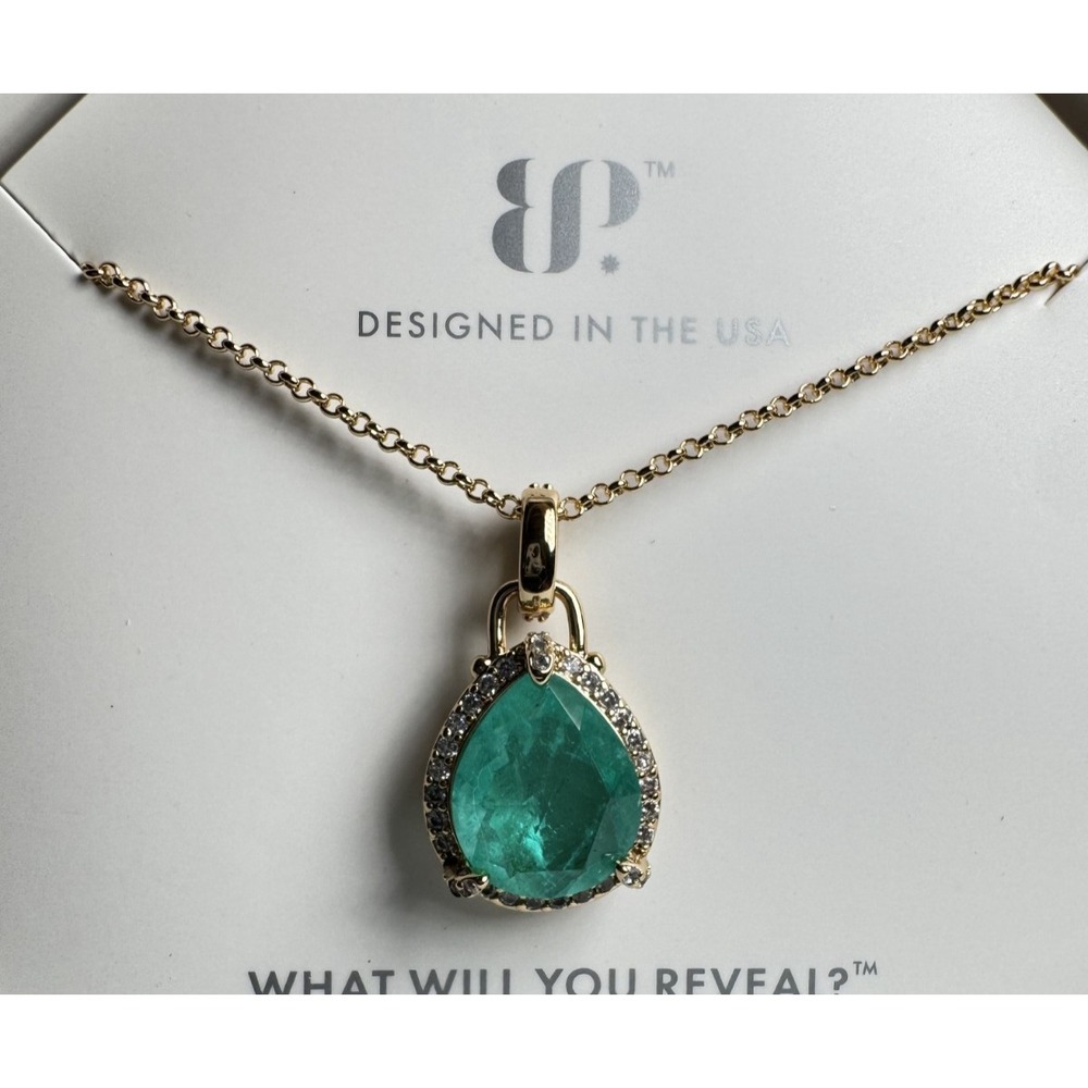 Bomb Party Necklace - NK97777 "Cloudless Wonders" Blue Aragonite On Gold Plating